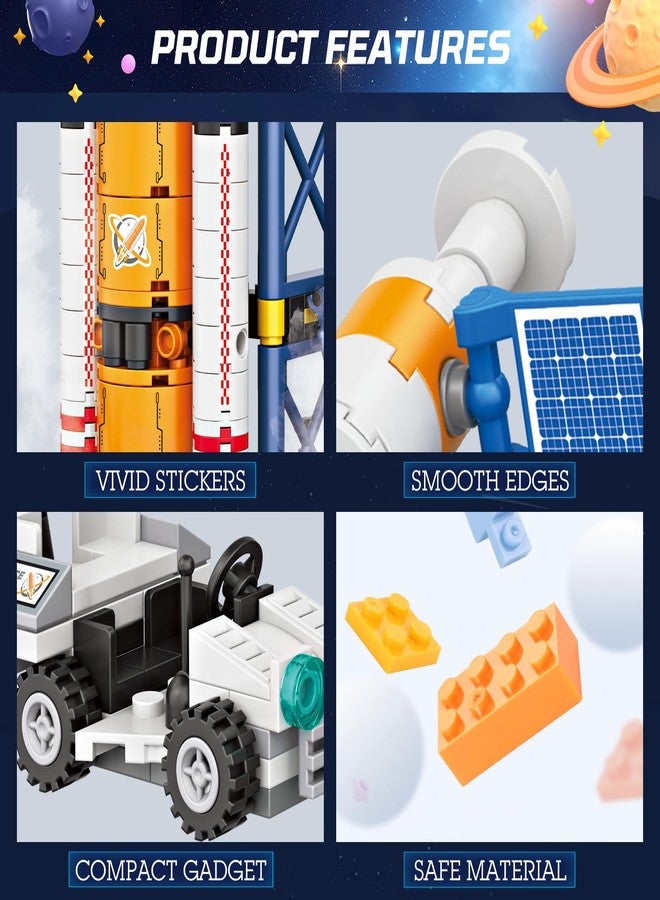 Sciencow Exploratory Building Blocks Set: 461PCS Rocket, Space Shuttle, Moon Buggy, and Satellite Kit - STEM Learning with Space Capsule - Ideal for 6-12 Year Old Boys - Image 5